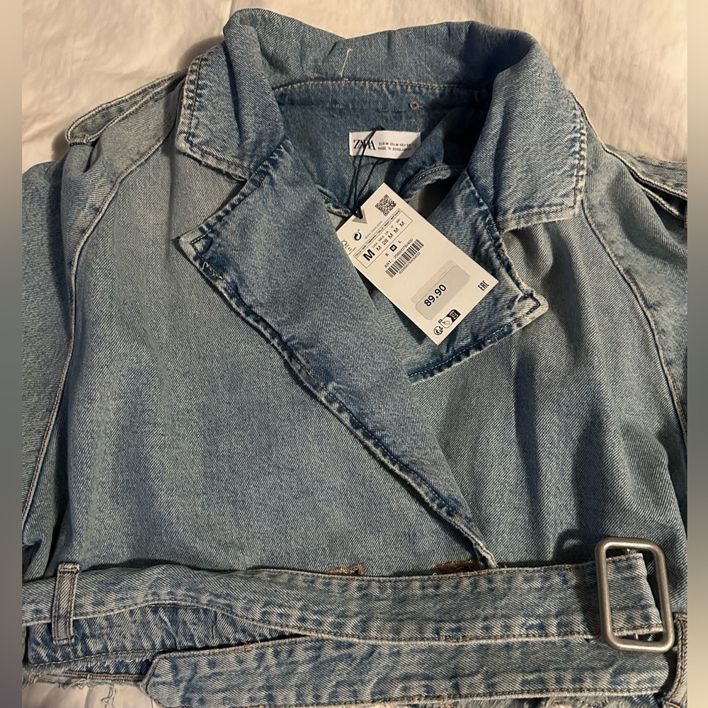 TRF Crop Denim Trench